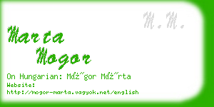 marta mogor business card